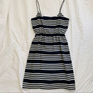 J Crew Navy & White Striped Dress
